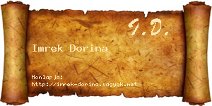 Imrek Dorina névjegykártya